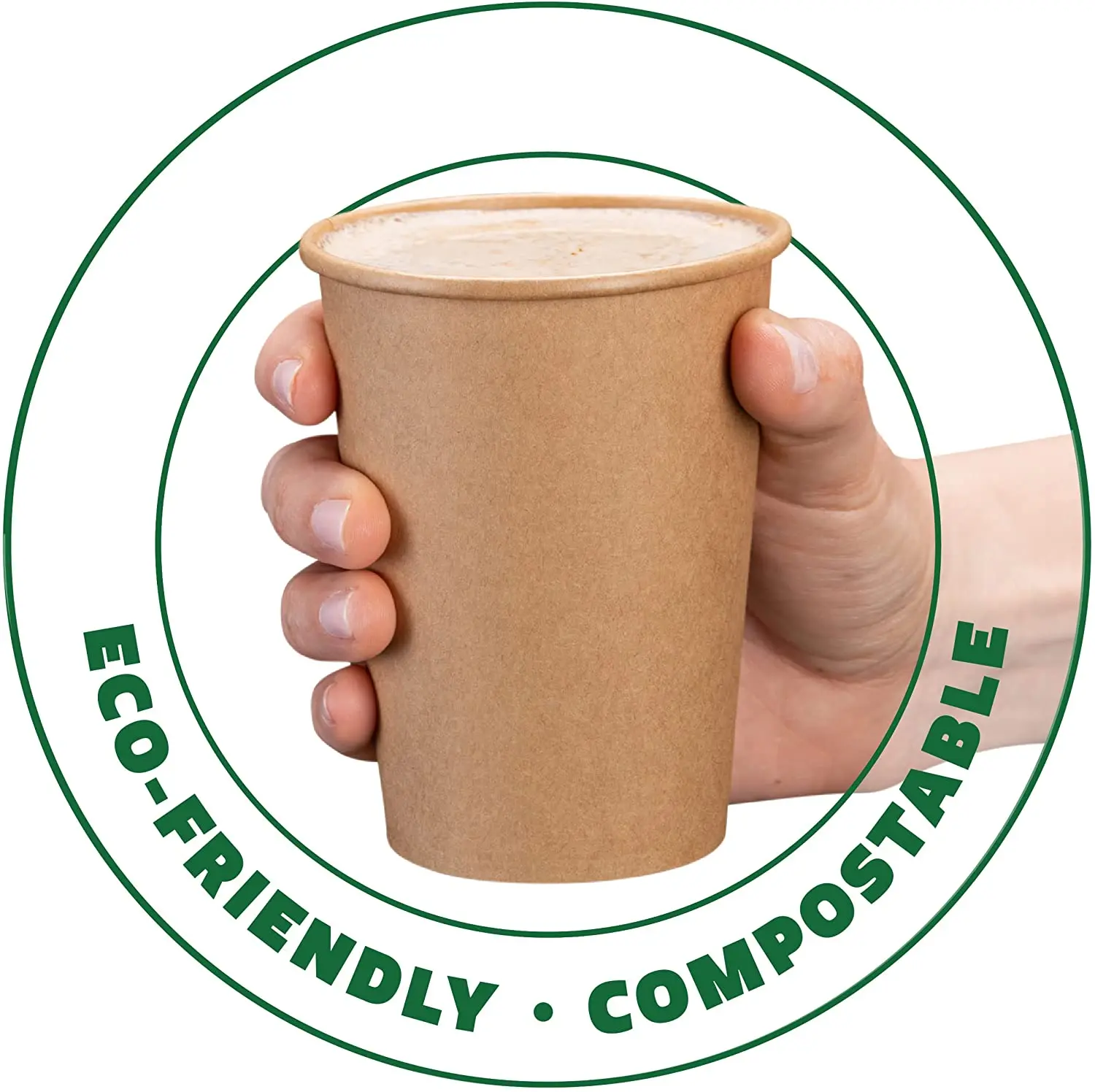Disposable Custom Logo Paper Cups Biodegradable Kraft Paper Coffee Cup ...