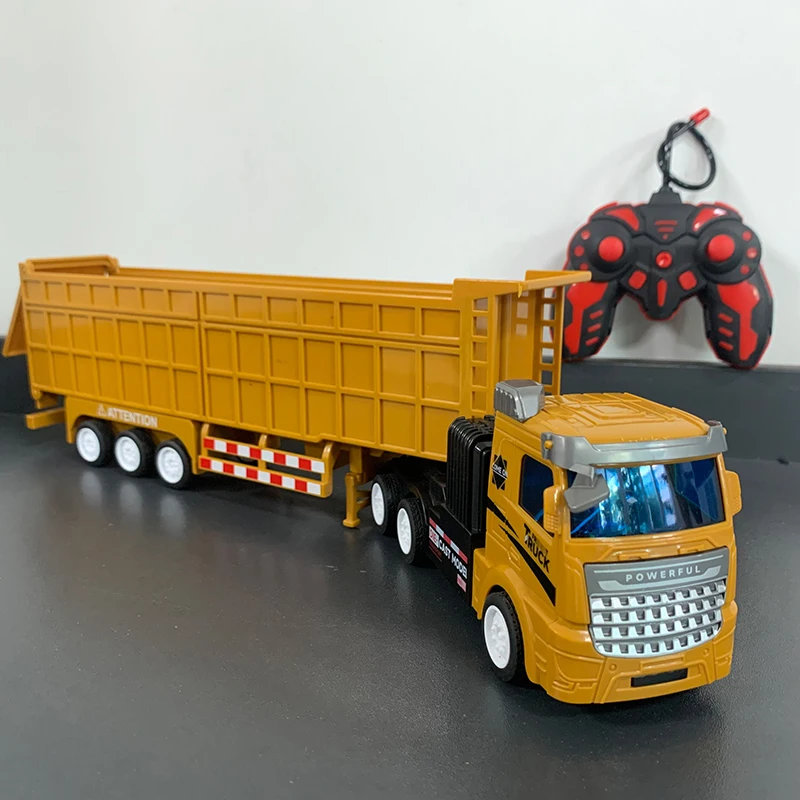 Rc Dump Truck With Trailer 132 Mini Semi Truck Toy Remote Control Car Construction Vehicles