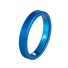 Blue  Tungsten Steel Ring with Frosted Texture - Stylish and Durable Jewelry for Every Occasion
