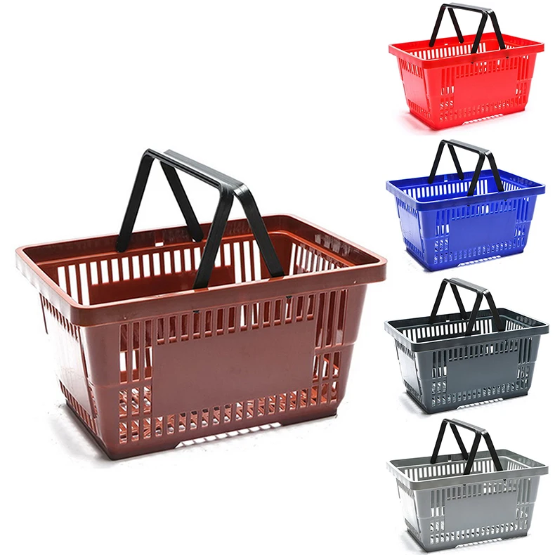 28L Shopping Basket Supermarket Basket Mall Shopping Basket Retail Store 28L Plastic Shopping Cart manufacture