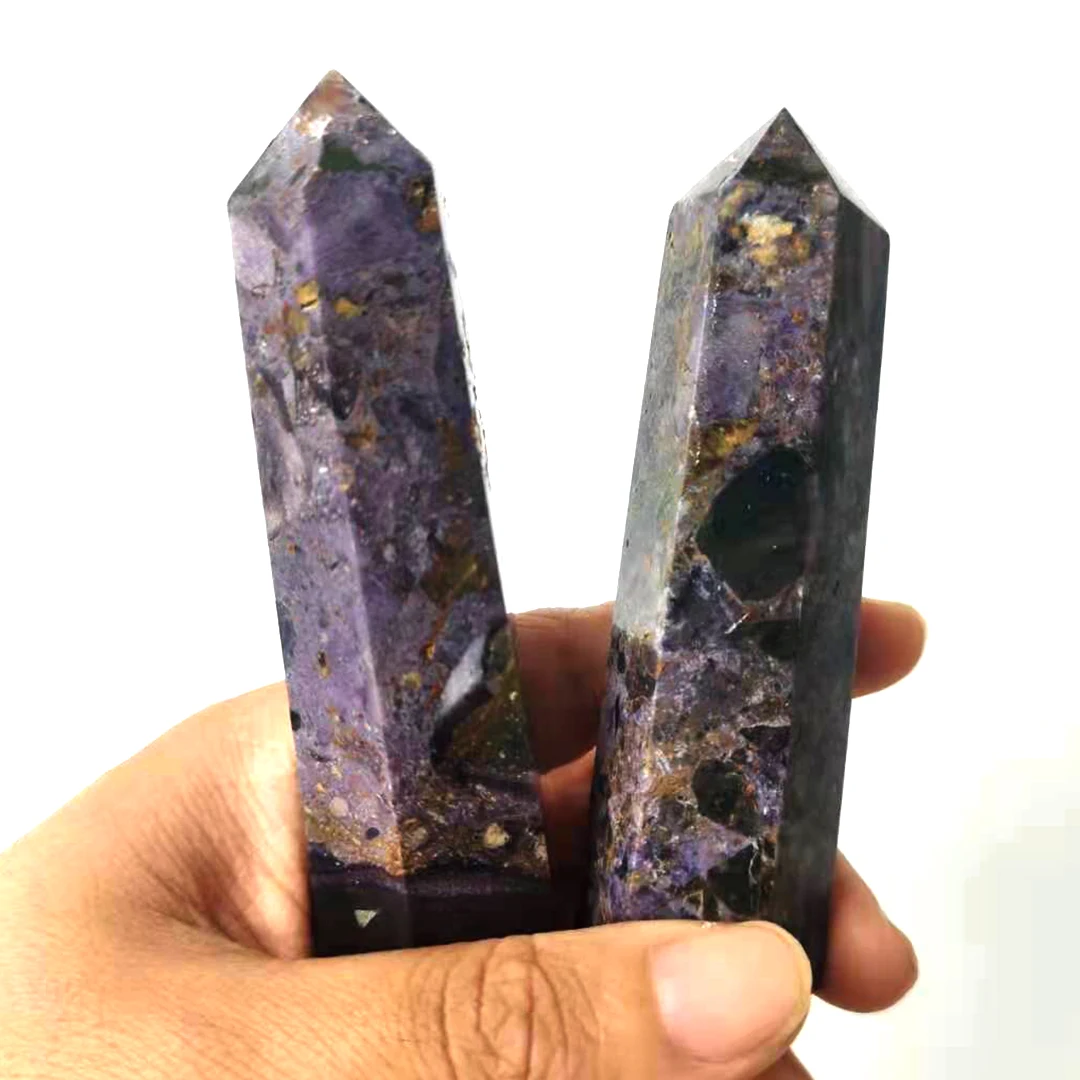 Natürlicher Fluorit Quarz Kristall Stab Punkt Stein 35-80MM heilt Bergkristall
