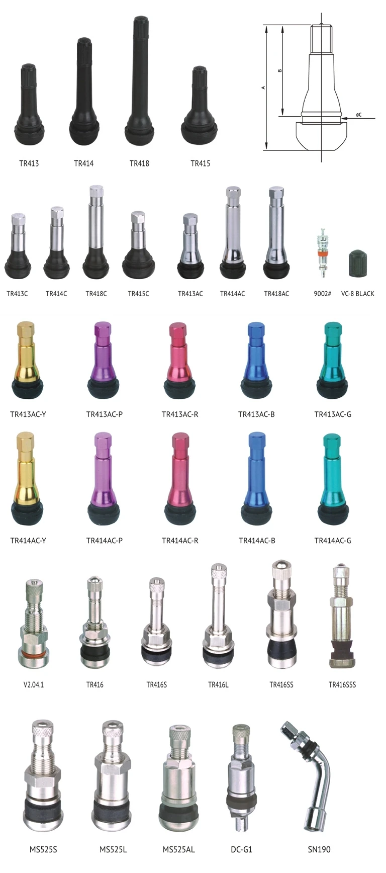 Tr413 Rubber Tire Valve Tubeless Tire Valve Buy Tubeless Tire Valve good Price Auto Car