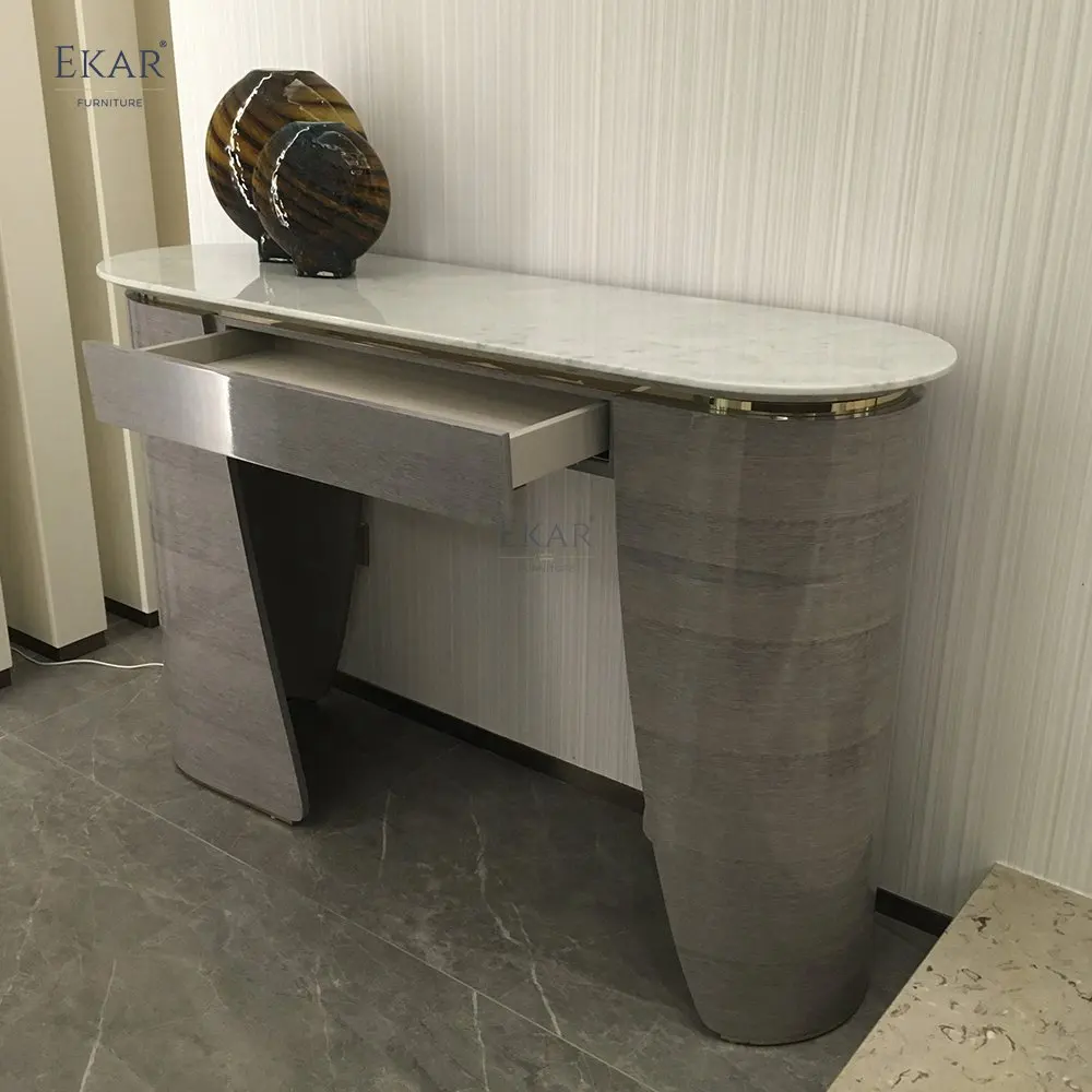 product ekar furniture luxury furniture console table modern marble top storage console table-59