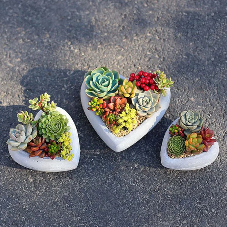 Oem заводское украшение силиконовая форма в форме сердца цементный горшок бетон гипс для бетонных цветочных горшков ВАЗ