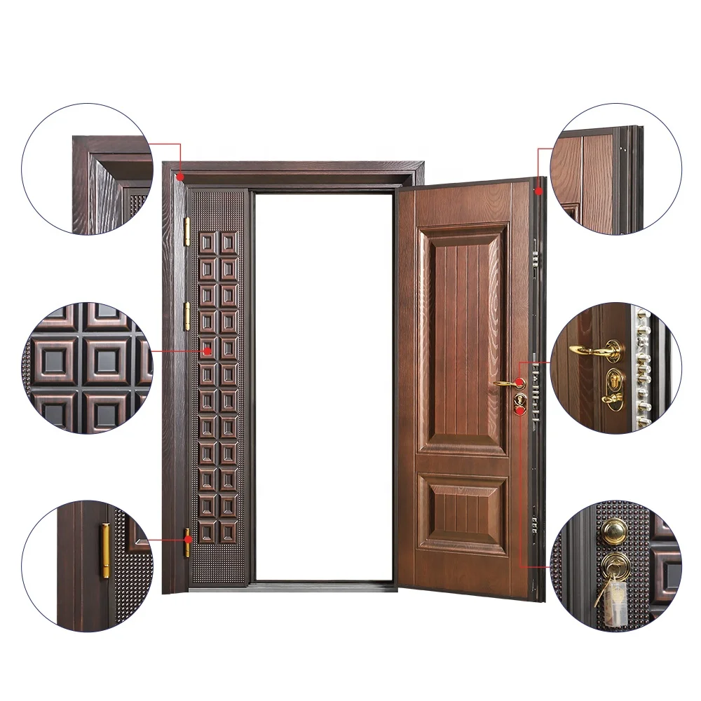 Factory Supply high quality Exterior luxury Anti-theft cast aluminum security doors