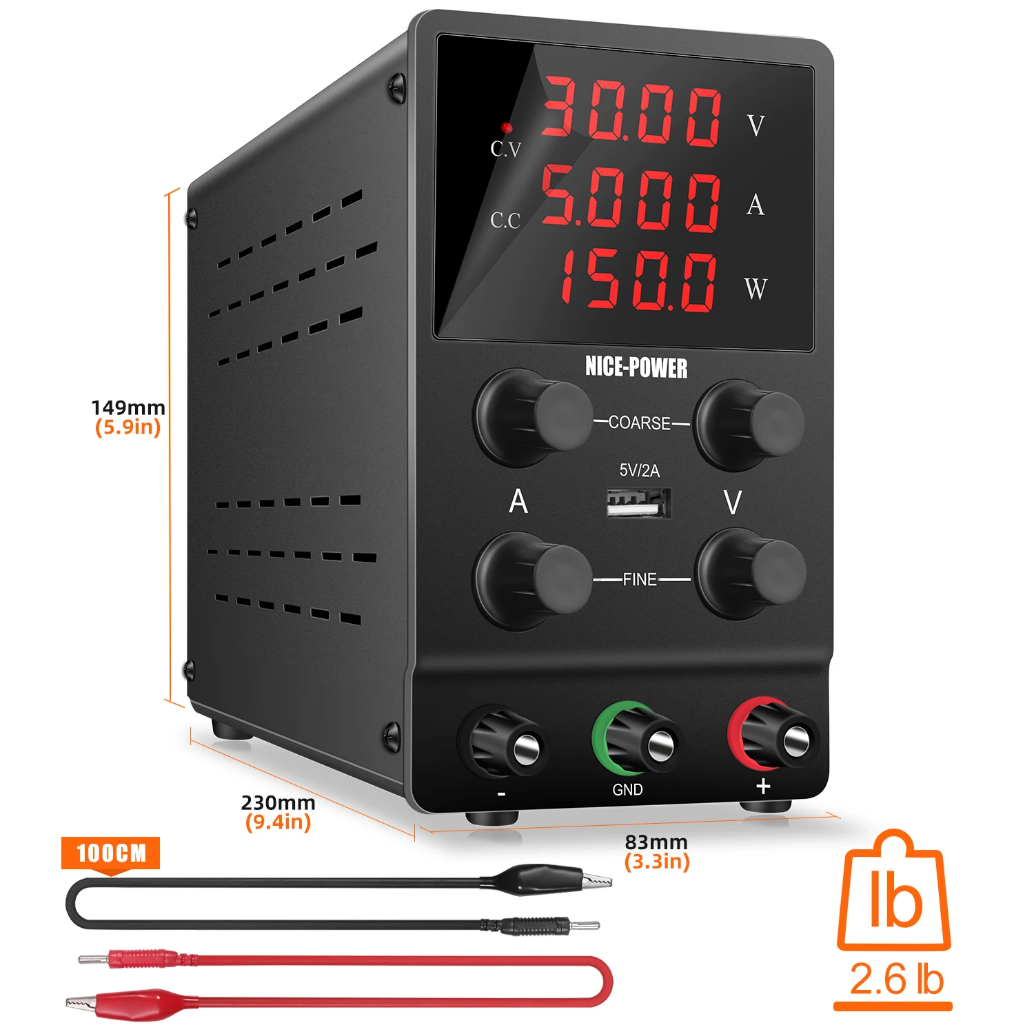 NICE POWER SPS305 30V5A150W 24V15V12V5V Lab DC Power Supply Laboratory Teaching Chemical Electrolysis and Electroplating