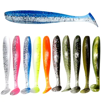 TOPIND 5.5/6.3/7/9/12cm Silicone Soft Lure Paddle Shad Bait T-tail Wavy Tail for Ocean Boat & River Fishing – Soft Lure – view 4