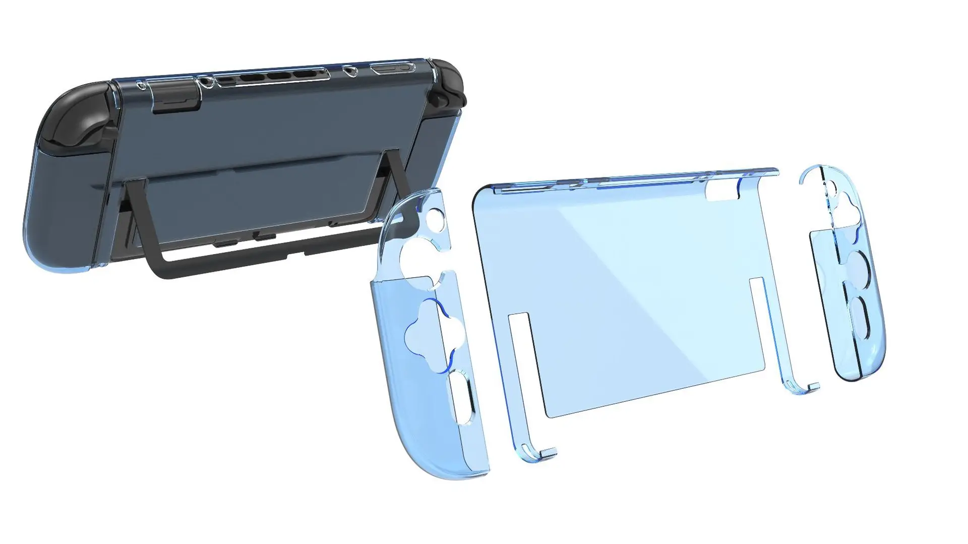 product laudtec clear case for switch 2 2025 carrying protective pc case shockproof pc  tpu protective grip cover anti scratch-2