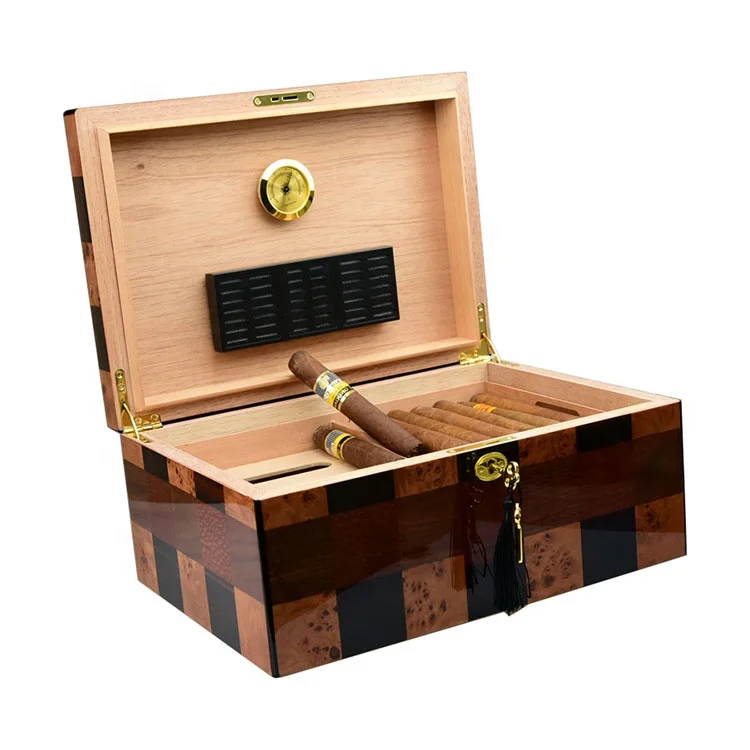 New Arrivals Desktop Chess Inlay High End Luxury Wood Cigar Humidor