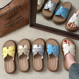 QuiteS 2026 New Design Summer French Style Thick-Soled Platform for Slippers High Quality Casual Office Shoes for Women