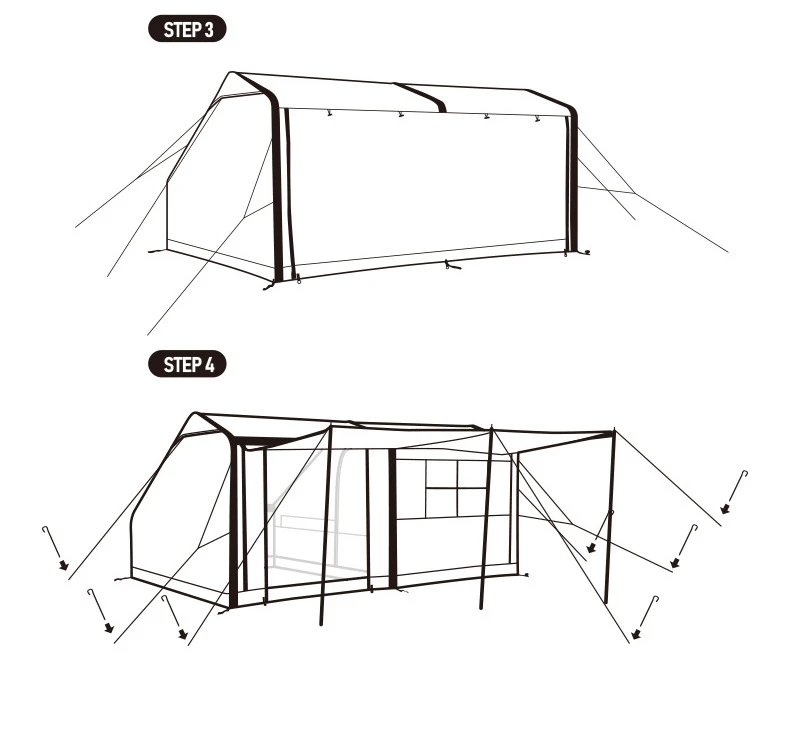 Glamping Luxury Family Cotton Canvas Camping Inflatable Air Tent House