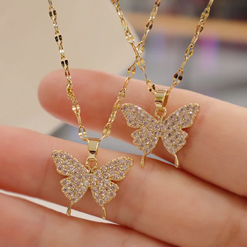 Wholesale Women Elegant Gold Silver Plating Butterfly Charm Necklace  Sparkling Crystal Rhinestone Butterfly Necklace - Buy Wholesale Women  Elegant Gold Silver Plating Butterfly Charm Necklace Sparkling Crystal  Rhinestone Butterfly Necklace Product on