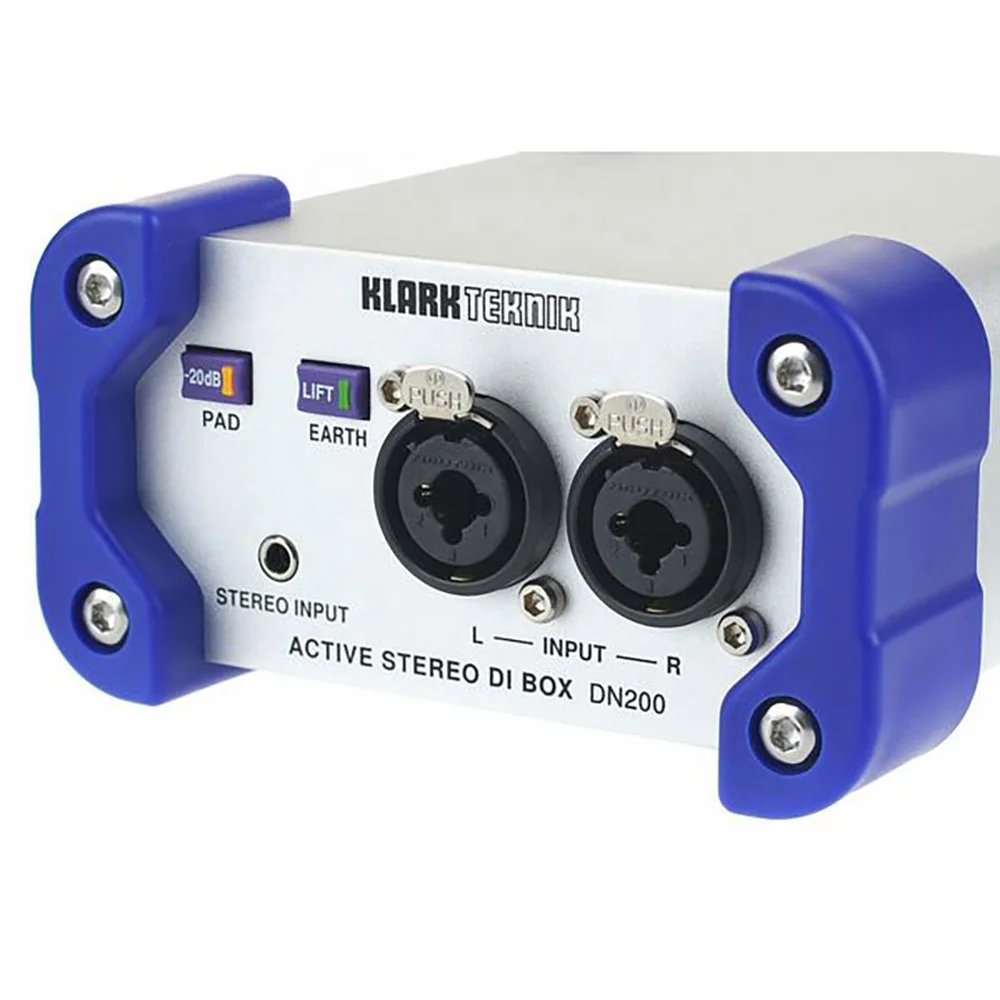Klark Teknik DN200 V2 Active 2-Channel DI Box Pa Sound System Studio Music Equipment for Stage Live Show Outdoor Indoor