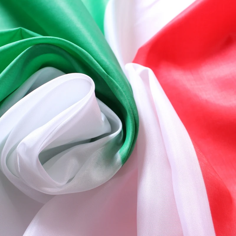 Red Green White Color Semi-elastic Polyester Pongee Fabric for Iran Flag Italy Flag Mexico Flag