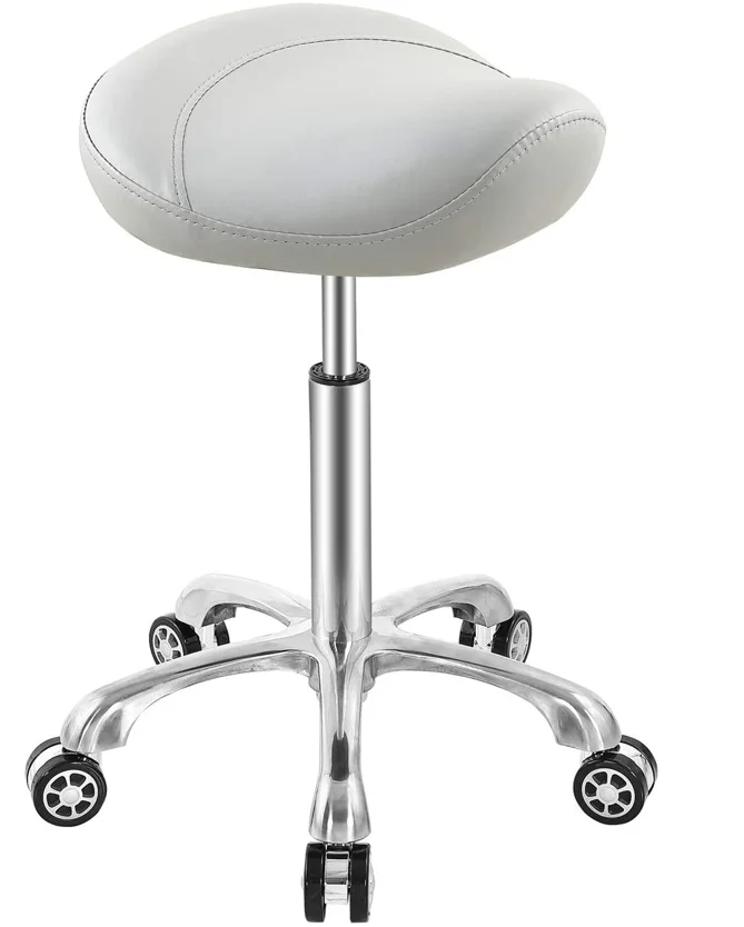 stool with back support and wheels