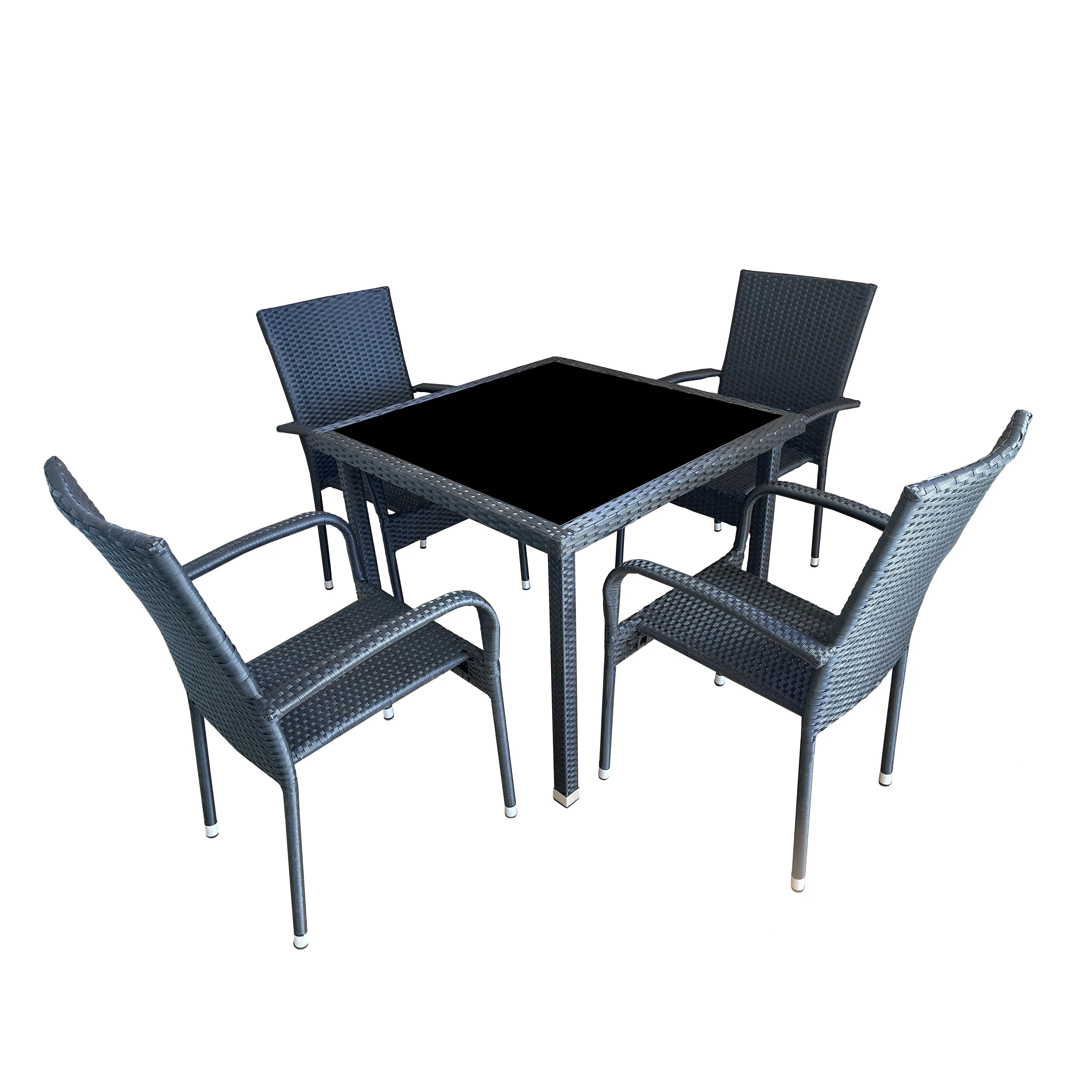 Modern Design Hideaway Metal Dining Table And Chairs Set Garden Outdoor