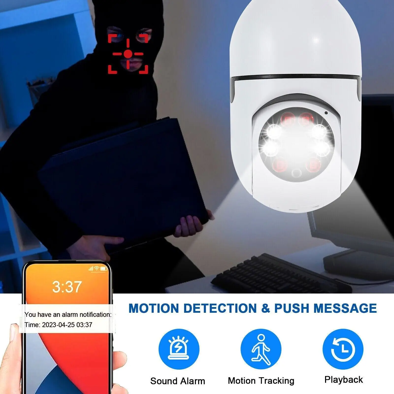 Innovative & Affordable Security Device WiFi Smart Bulb Camera for 360 Panoramic Home Monitoring