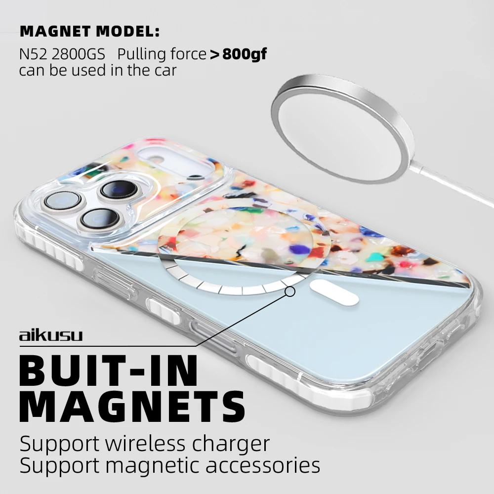 Aikusu Raspberry Rainbow Tortoise Shell Cute Fancy Cue Cell Mobile Phone Bags Case Cover for IPhone 17 16 15 14 13 12 Pro Max