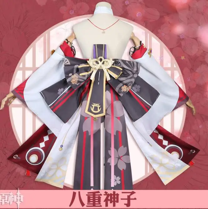 DERNIÈRE BATCH UWOWO Yae Miko Cosplay Costume De Femme De Chambre Avec Arc Genshin Impact Fanart Cosplay Robe De Femme De Chambre Ver. Halloween Noël Cos