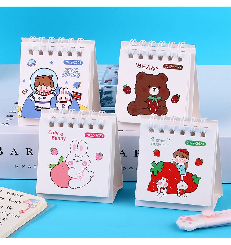 Wholesale Custom Calendar ins Cartoon Cute Small Mini Coil Hardcover Calendar Home Office Calendar details