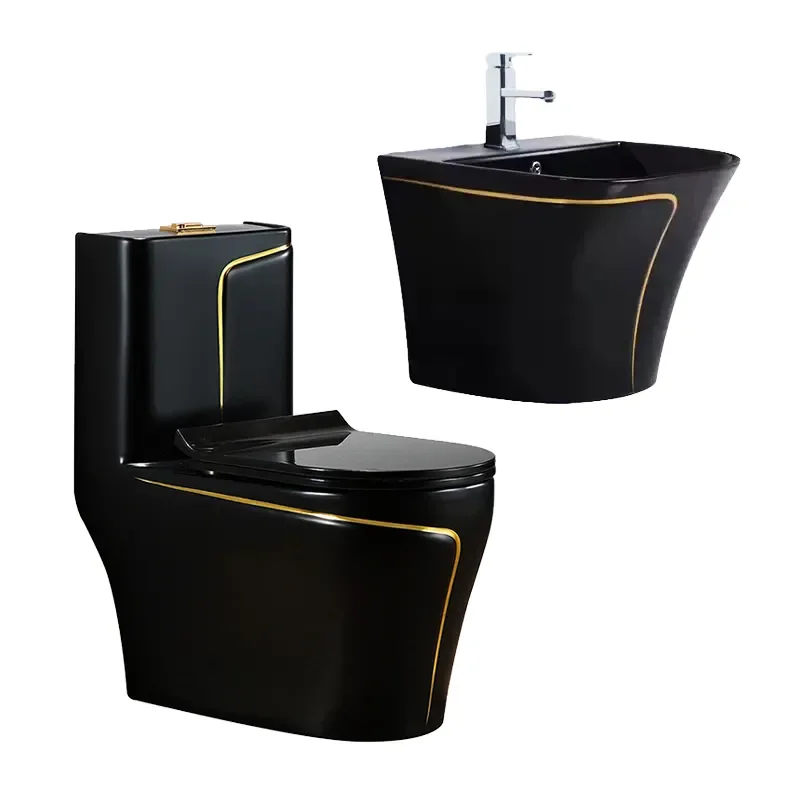 New design modern toilets Bathroom simple ceramic toilet one piece floor mounted dual flush toilet manufacture