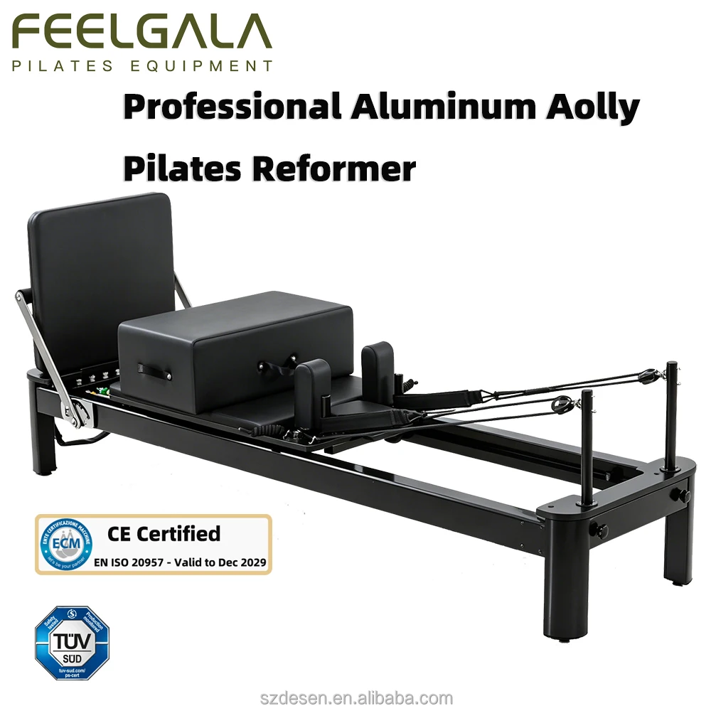 Aviation Aluminum Durable Black Portable Pilates Reformer Body Yoga Studio product detail 1