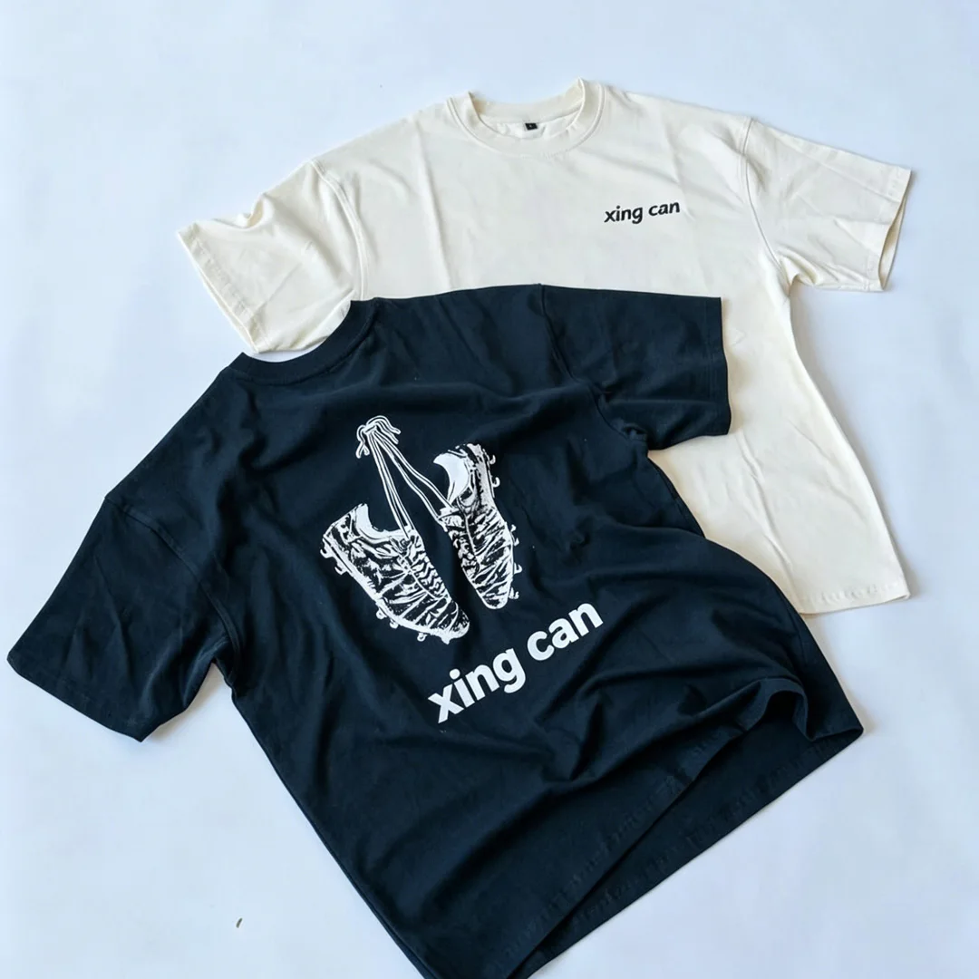 Pánský streetwear tričko z 100 % bavlny, malá sériová výroba, přizpůsobitelný digitální potisk DTG, každodenní tričko se shortovými rukávy