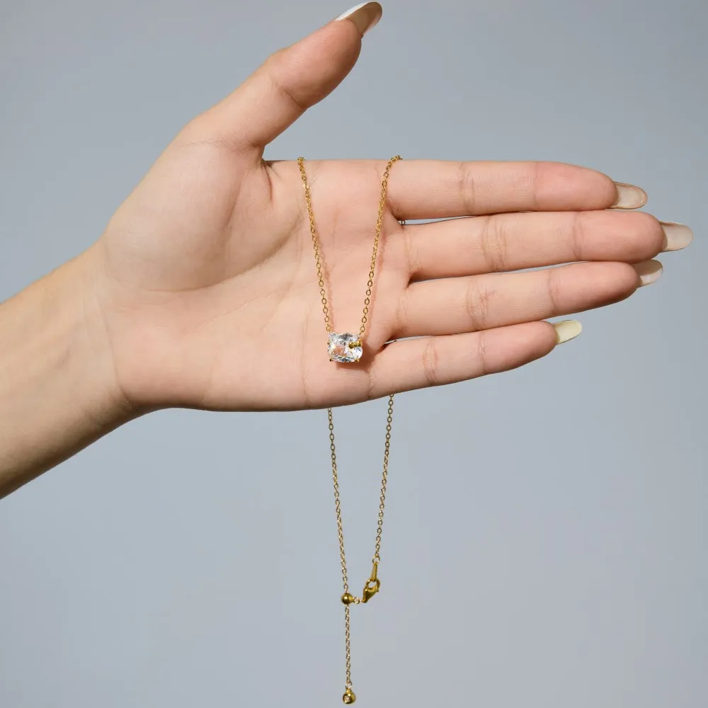 KAKODIY cute and beautifully designed 925 Sterling Silver rhodium plated 18K gold chain 5A zircon small bow cat pendant necklace detail 7