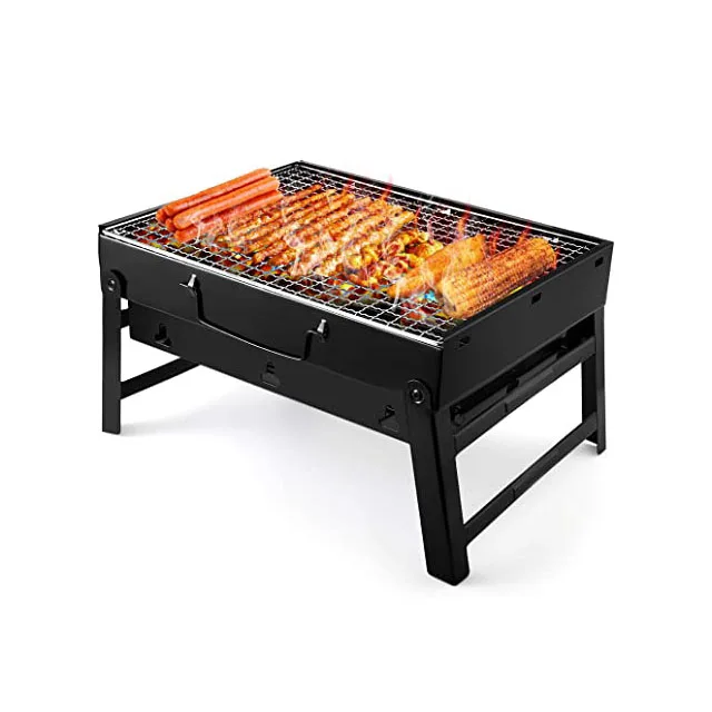 Foldable Mini Barbecue Grill LightWeight Small BBQ Grill for Outdoor Backyard Camping Picnic Beach Cooking