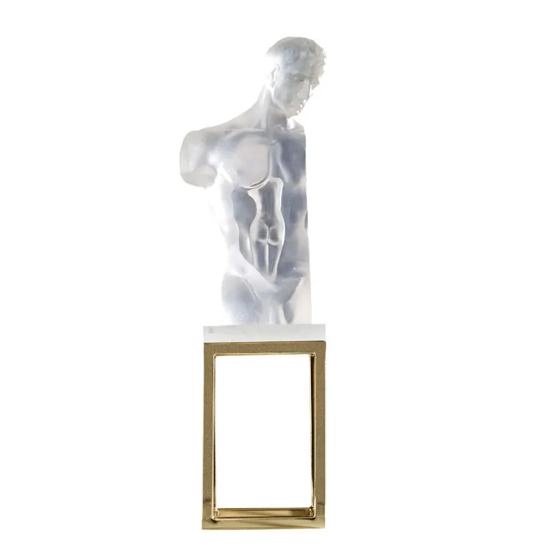 Factory Custom Resin Metal Craft Art Statue Interior Art Design Transparent Resin Nude Human Sculpture