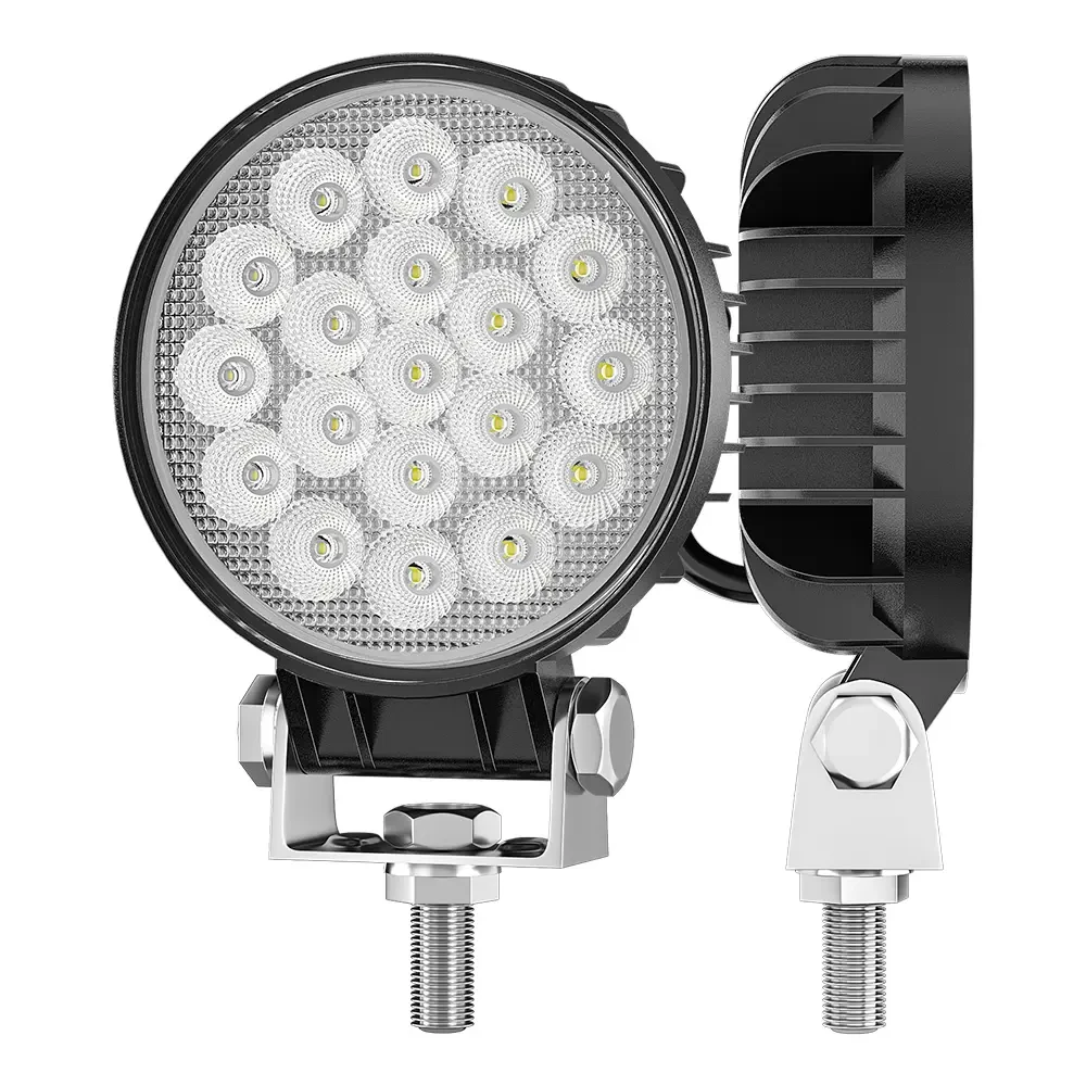Round 4 Inch LED Work Light 19LED Flood Beam Auto Lighting System for OffRoad Truck 4x4 SUV ATV Boat Tractors