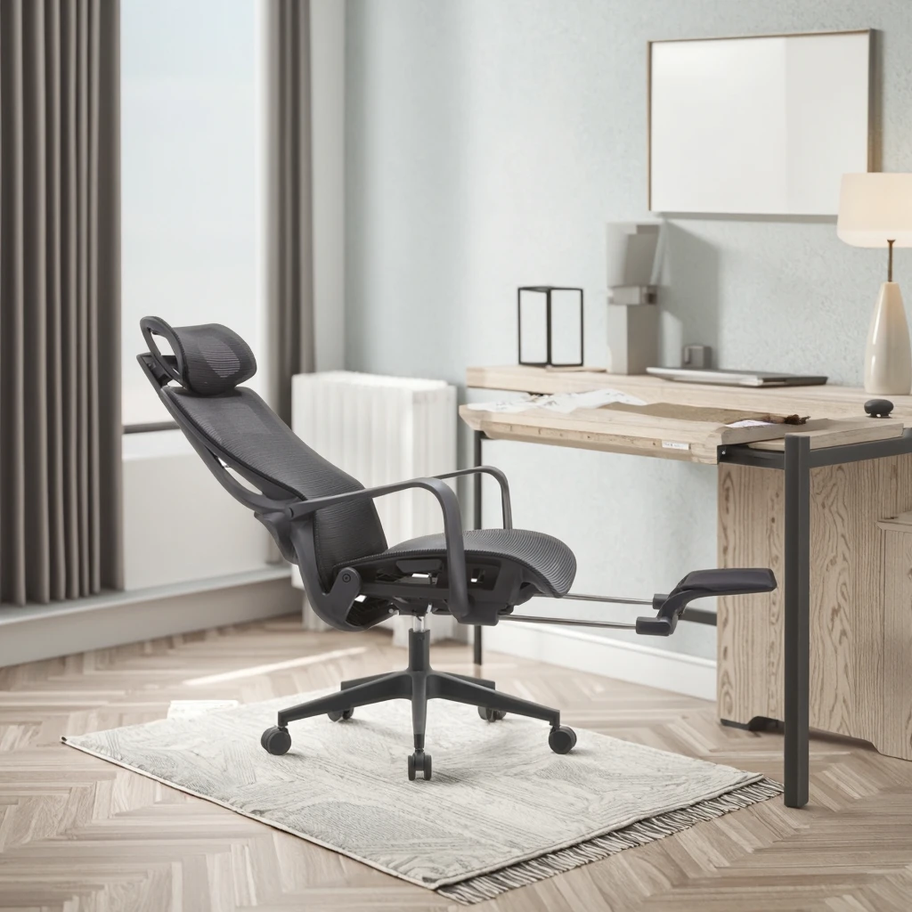 Premium Mesh Support Enhanced Comfort Adjustable Footrest Reclining Function Home Office 4