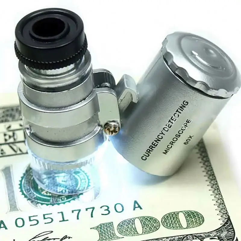 Microscope Smart Phone Magnifier Reading Glass Binocular Loupe Magnifying Glasses Gem Inspection Mini 60X Pockets Gemstone