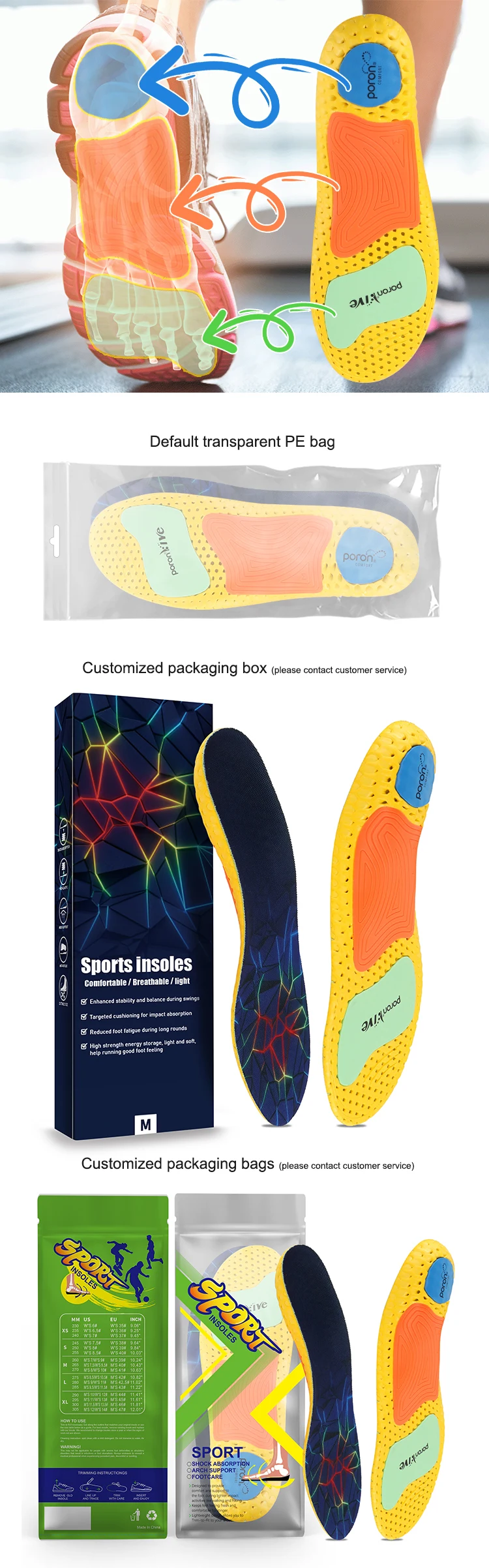 product joghn custom eva foam absorption foot balance insoles flat feet orthopedic insoles sports comfort insoles-47