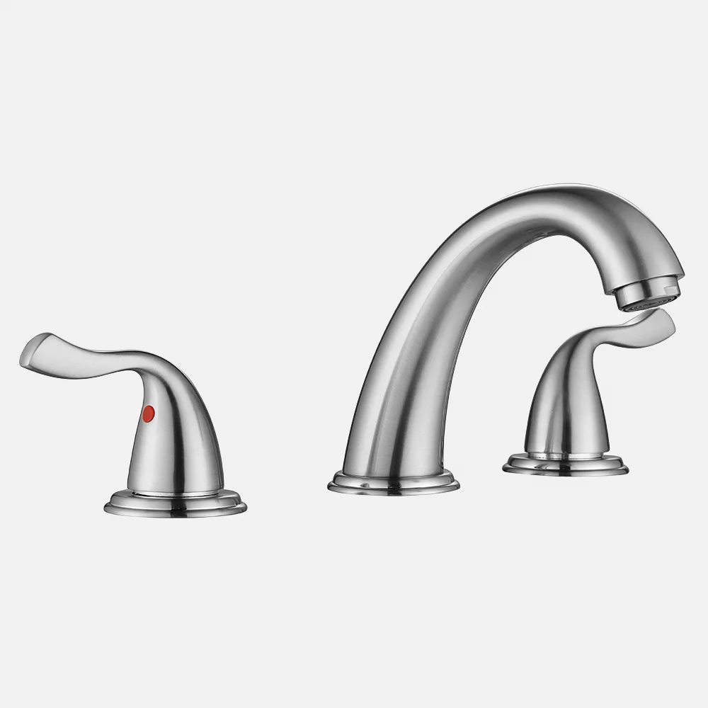 face brushed gold desk mounted basin faucet