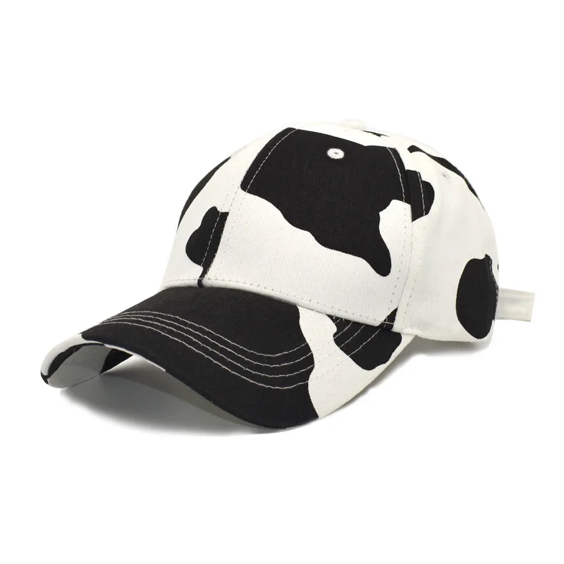Men Women Peak Cap Hats Cow Design 