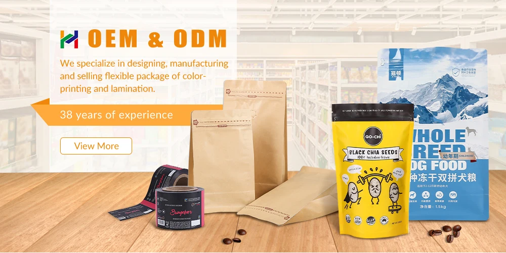 Factory-Direct Doypack Pouch Brown Kraft Paper Bag with Clear Window for Tea Snack Pet Food Packaging supplier