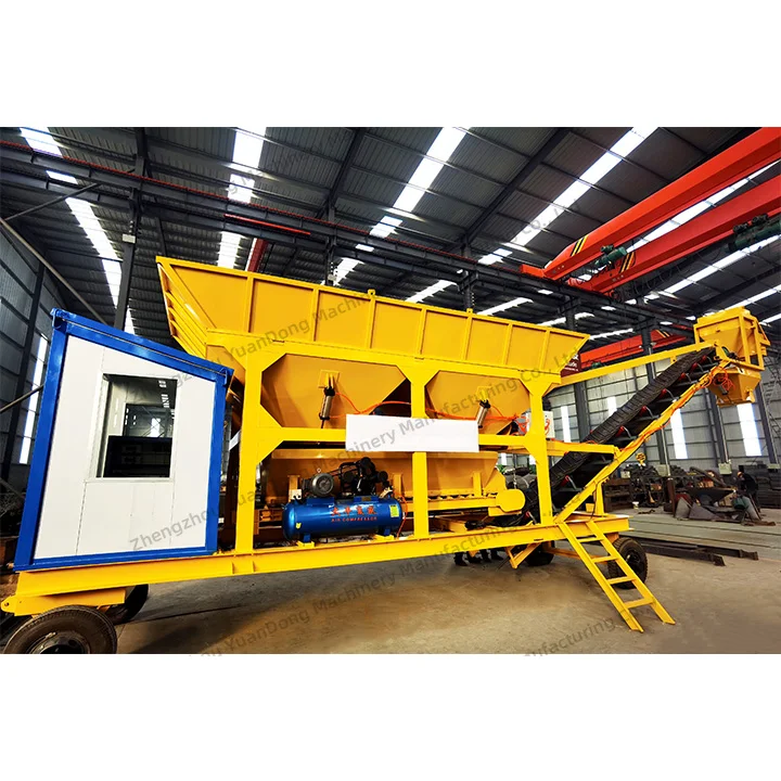 New Concrete Mixing Batching Machine Automatic Weighing Batching Machine Mixer With Belt Conveyor