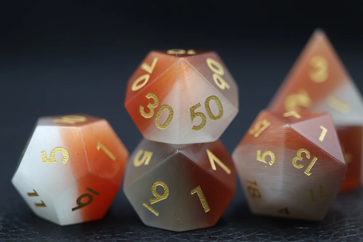 High Quality Full Set RPG & DND Gaming Dice Precious Gemstone Style Tabletop Accessories manufacture