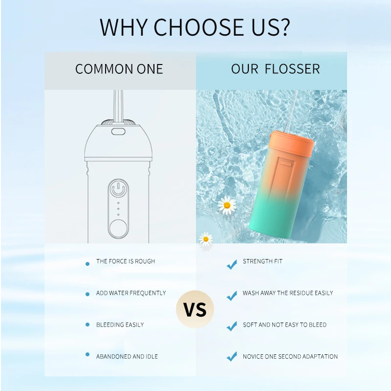 Home Use Irrigator Professional Rechargeable High Pressure Pick Toothbrush Mouth Cleaner Oral Care Smart Water Flosser