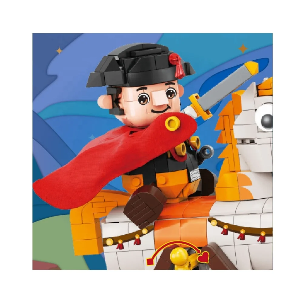 Cute Cartoon Character Building Block Set Small Particle Napoleon Clowns Model Educational Trojan Horse Toy for Kids Block Gifts