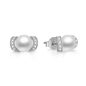 Minimalist Korean Pearl Flower Stud Earrings 925 Sterling Silver Jewellery Earring