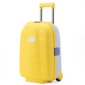 17 Inch PP Carry on Rolling Hard Shell Cute Trolley Travel Kids Luggage Lightweight Suitcase for Children