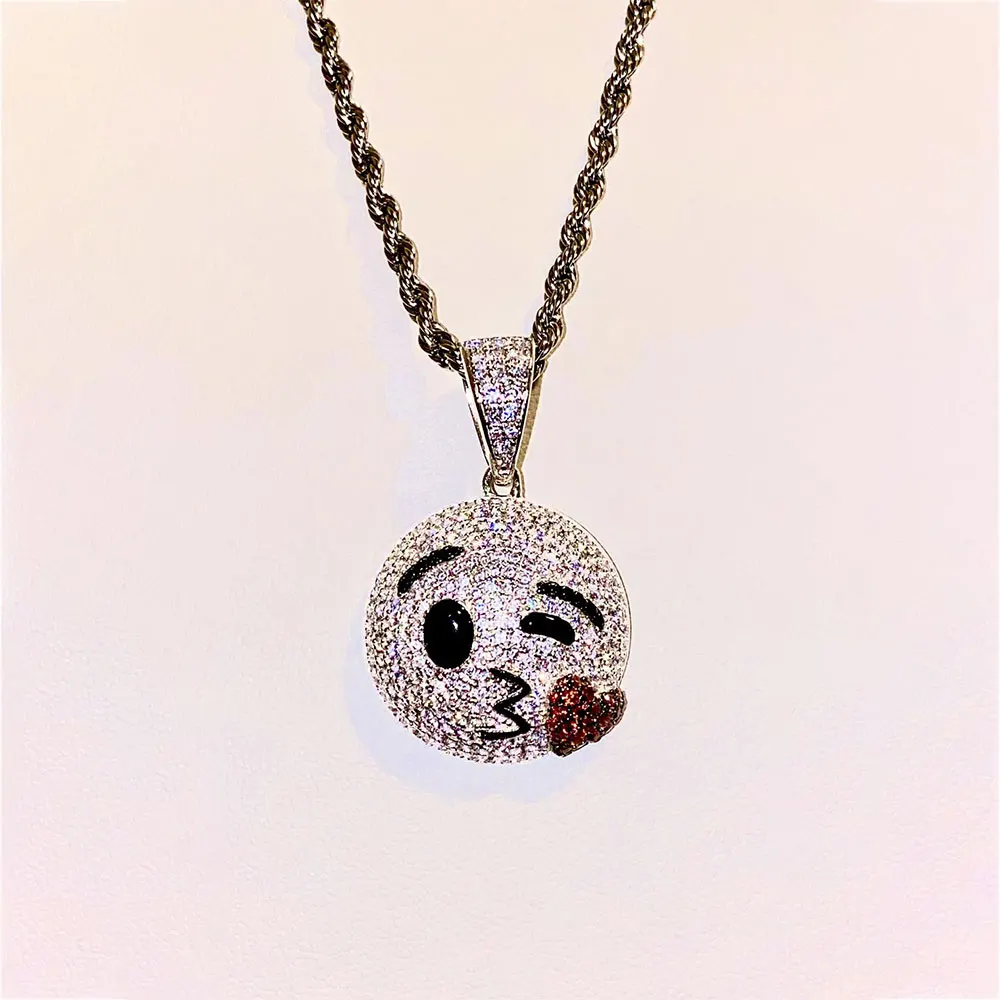 Gold Plated Cubic Zirconia Cz Zircon Mens Hip Hop Jewelry Bling Bling iced out kissing Pendant For Necklace