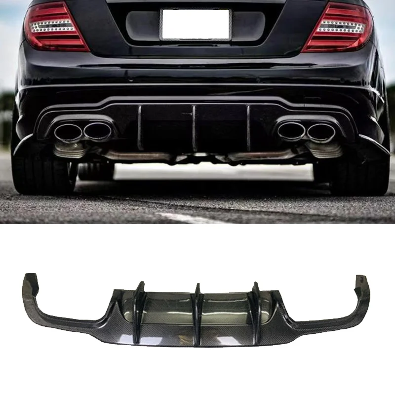 W204 C63 Carbon Fiber Fibre BodyKit Rear Bumper Diffuser Lip for Mercedes-Benz W204 C63 2007-2014