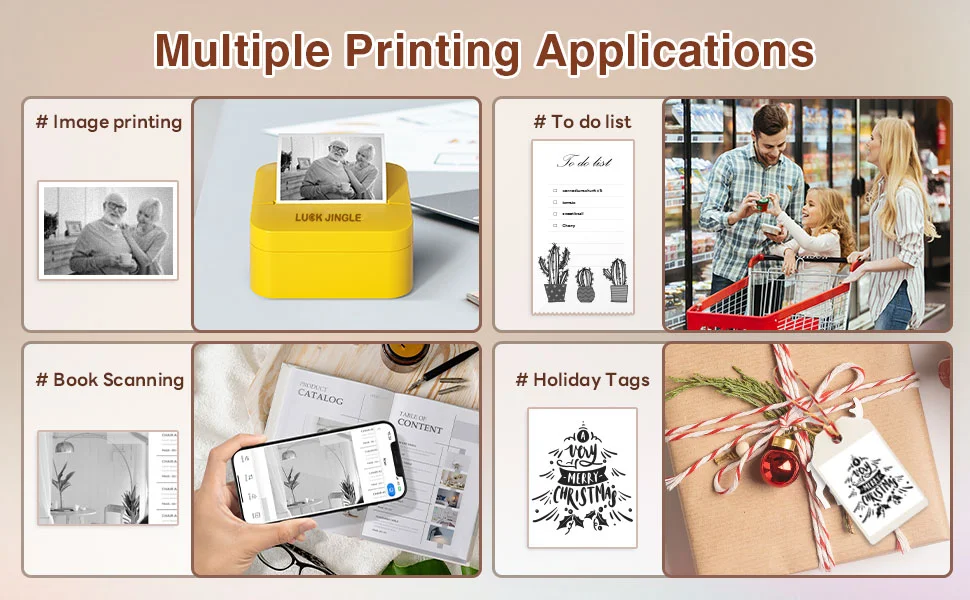 Luck Jingle Smart Bottle Label Printer Home Portable Thermal Mini