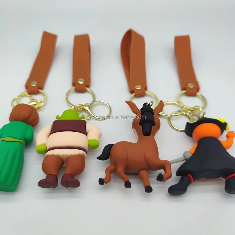 New Design Shrek 3D PVC Rubber Keychain Pendant - Cute Cartoon