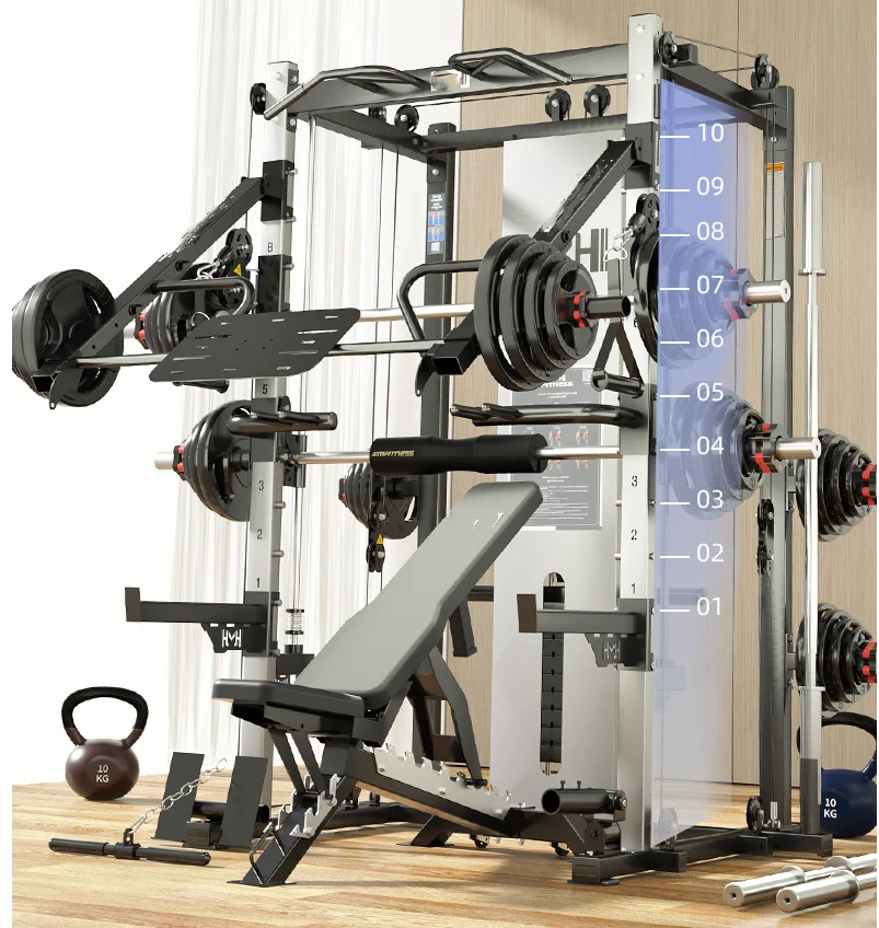 Commercial Gym Equipment Multi-Function Station-Smith Machine & Fitness Squat Frame Gantry Combination