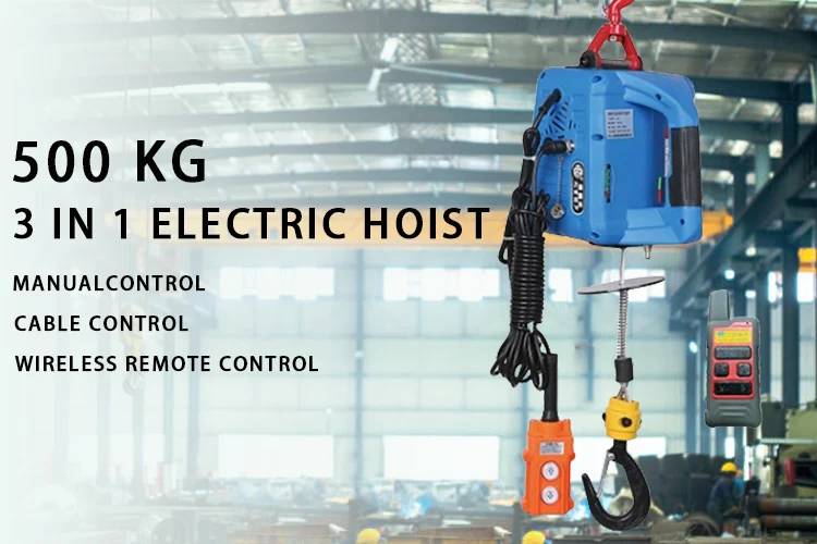 200kg Electric Hoist Portable Electric Hand Winch Traction Block
