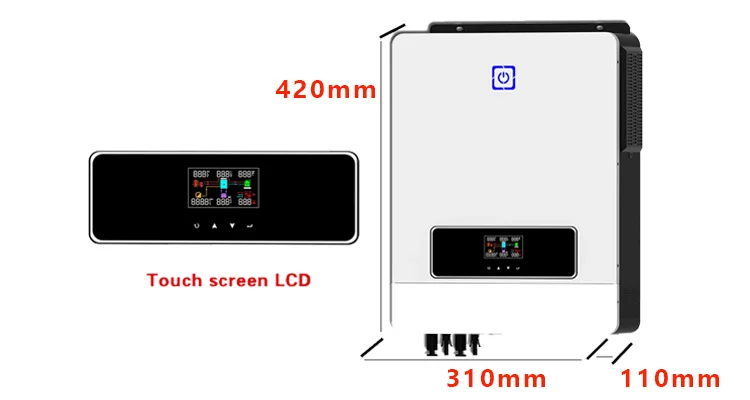 DEMUDA 8.2KW 10.2KW 48V 220VAC Pure Sine Wave Solar Hybrid Inverter Dual MPPT Inverter Charger For Solar Energy System